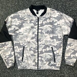 Adidas Black and Gray Camouflage Jacket